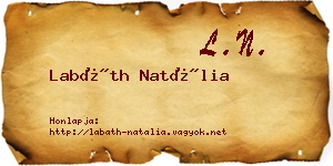 Labáth Natália névjegykártya